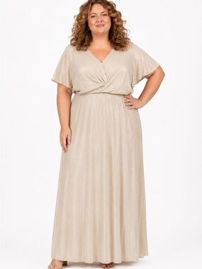 See N Be Seen Size‎ 1X Gold Evening Long Dress